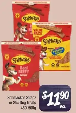 Farmer Jack's Schmackos Strapz or Stix Dog Treats offer