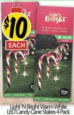 NQR Light N Bright Warm White LED Candy Cane Stakes offer