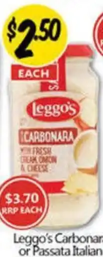 NQR Leggo's Carbonara Sauce offer