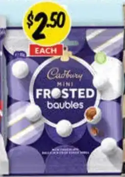 NQR Cadbury Mini Frosted Baubles offer