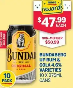 SipnSave Bunda bundaberg up rum & cola 4.6% offer