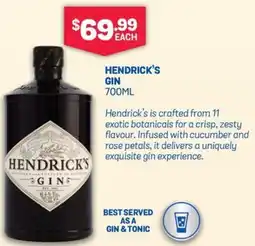 SipnSave Hendrick's gin offer