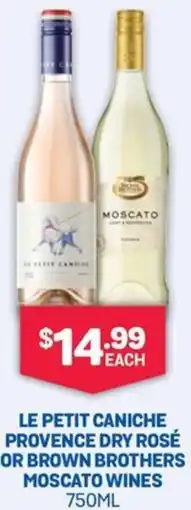 SipnSave Le petit caniche provence dry rosé or brown brothers moscato wines offer