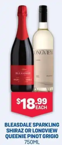 SipnSave Bleasdale sparkling shiraz or longview queenie pinot grigio offer
