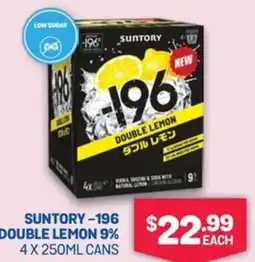 SipnSave Suntory-196 double lemon 9% offer