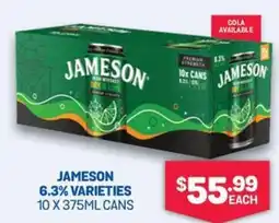 SipnSave Jameson 6.3% varieties offer
