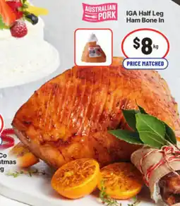 IGA IGA Half Leg Ham Bone In offer