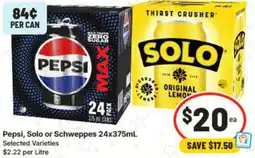 IGA Pepsi, Solo or Schweppes offer