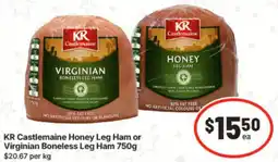 IGA KR Castlemaine Honey Leg Ham or Virginian Boneless Leg Ham offer