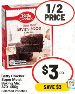 IGA Betty Crocker Super Moist Baking Mix offer