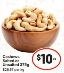 IGA Cashews Salted or Unsalted offer