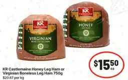 IGA KR Castlemaine Honey Leg Ham or Virginian Boneless Leg Ham offer