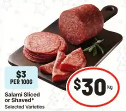 IGA Salami Sliced or Shaved offer