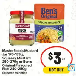 IGA MasterFoods Mustard Jar, Squeezy Mustard or Ben's Original Flavoured Rice offer
