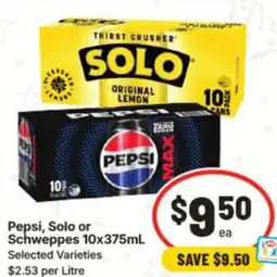 IGA Pepsi, Solo or Schweppes offer