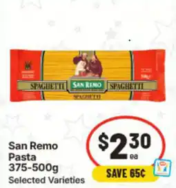 IGA San Remo Pasta offer