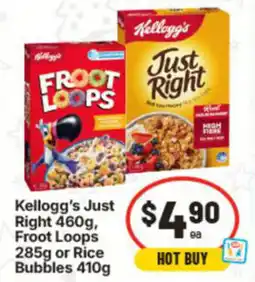 IGA Kellogg's Just Right, Froot Loops or Rice Bubbles offer