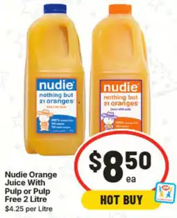 IGA Nudie Orange Juice With Pulp or Pulp Free offer