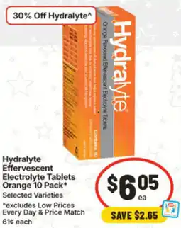 IGA Hydralyte Effervescent Electrolyte Tablets Orange offer