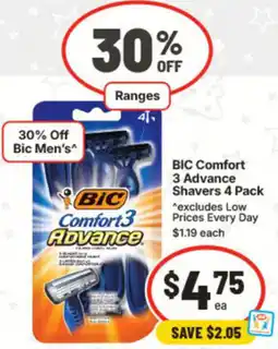 IGA BIC Comfort 3 Advance Shavers offer