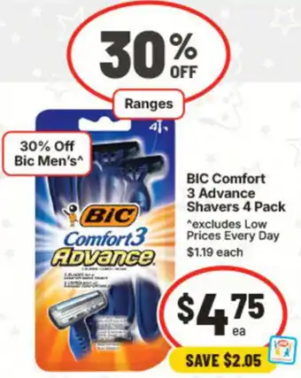 IGA BIC Comfort 3 Advance Shavers offer