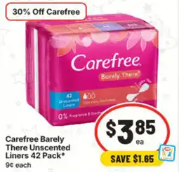 IGA Carefree Barely There Unscented Liners offer