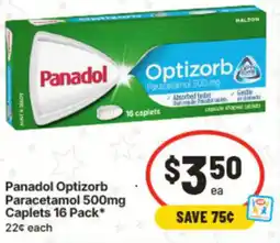 IGA Panadol Optizorb Paracetamol 500mg Caplets offer