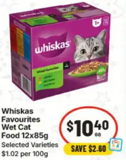 IGA Whiskas Favourites Wet Cat Food offer