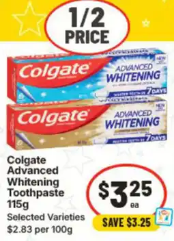 IGA Colgate Advanced Whitening Toothpaste offer