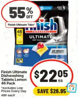 IGA Finish Ultimate Dishwashing Tablets Lemon offer