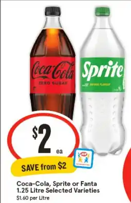 IGA Coca-Cola, Sprite or Fanta 1.25 Litre offer