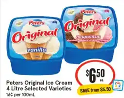 IGA Peters Original Ice Cream offer