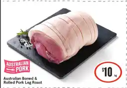 IGA Australian boned & rolled pork leg roast offer