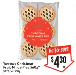 IGA Yarrows Christmas Fruit Mince Pies offer