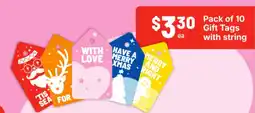 IGA gift tag with string offer