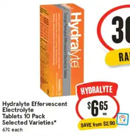 IGA Hydralyte effervescent electrolyte tablets offer