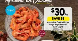 Drakes Australian cooked extra large tiger prawns offer