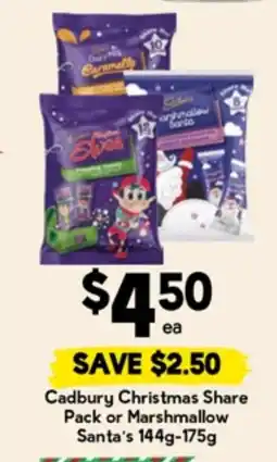 Drakes Cadbury christmas share pack or marshmallow santa's offer