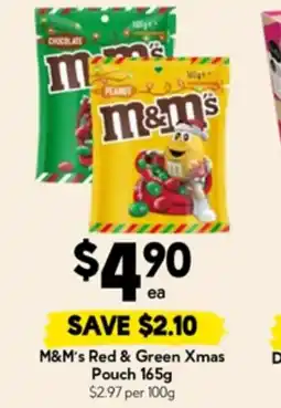 Drakes M&m's red & green xmas pouch offer
