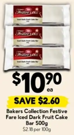 Drakes Bakers Collection Festive Fare Iced Dark Fruit Cake Bar offer