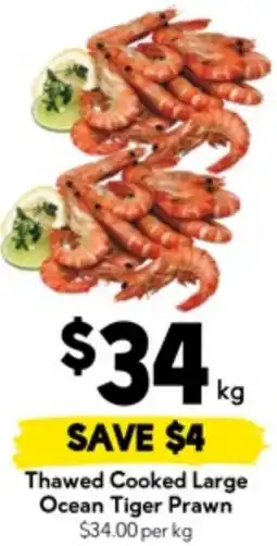Drakes Thawed Cooked Large Ocean Tiger Prawn offer