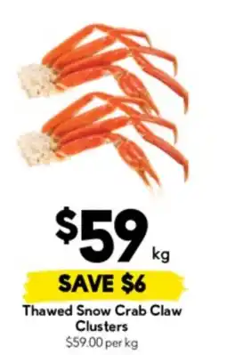 Drakes Thawed snow crab claw clusters offer