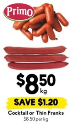 Drakes Primo cocktail or thin franks offer