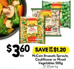 Drakes McCain Brussels Sprouts, Cauliflower or Mixed Vegetables offer