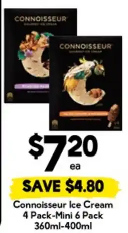 Drakes Connoisseur ice cream 4 pack-mini 6 pack offer