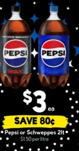 Drakes Pepsi or schweppes offer