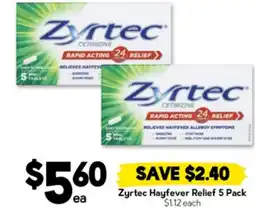 Drakes Zyrtec hayfever relief offer