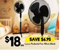 Drakes Lucca pedestal fan 40cm black offer