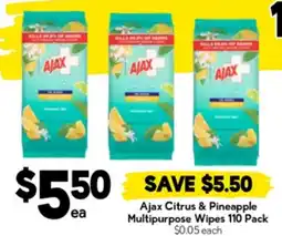 Drakes Ajax Citrus & Pineapple Multipurpose Wipes offer