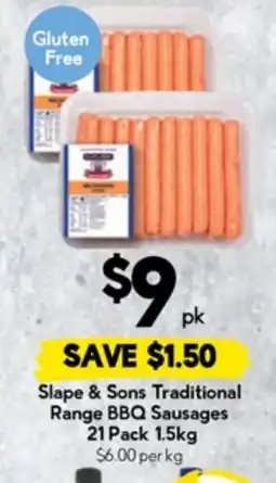 Drakes Gluten free slape & sons traditional range bbq sausages offer